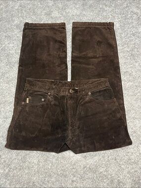 Skotts Suede Men's Brown Straight Fit Washable Pants